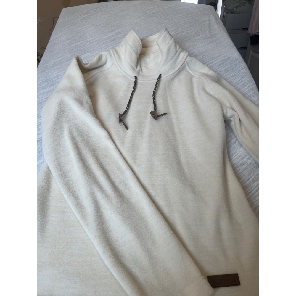 Sherpa Adventure Gear Cream Fleece Pullover Mock Neck Drawstring Women's XS‎